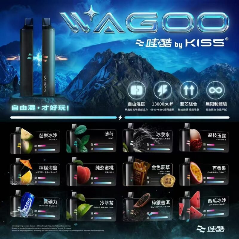 12種口味｜哇酷/WAGOO & KIS5 6500口一次性電子煙 自由混搭雙口味
