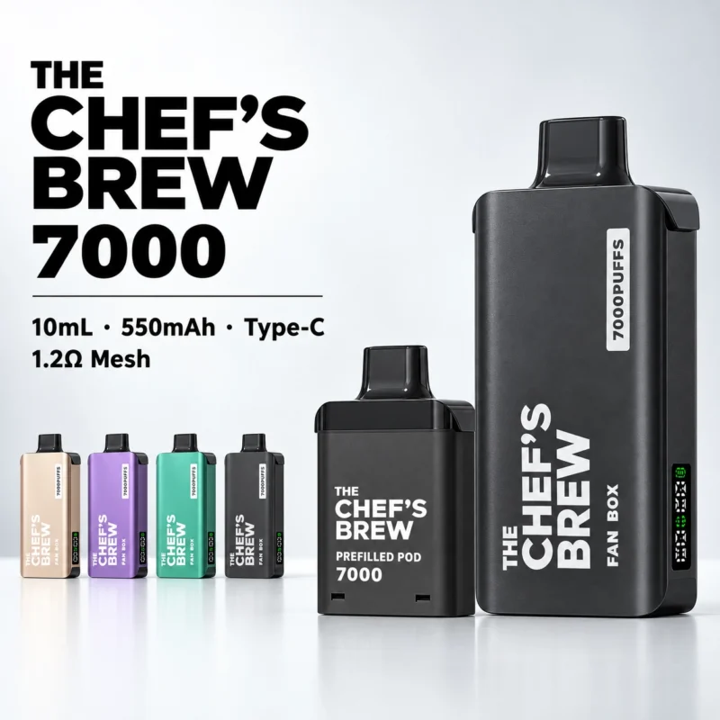 CHEF’ BREW 廚師佳釀 7000口換彈電子煙｜3ml磁吸煙彈 Type-C恆壓
