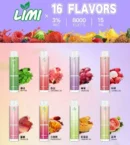 LIMI 8000 發光一次性電子煙｜RGB炫光15ML網芯